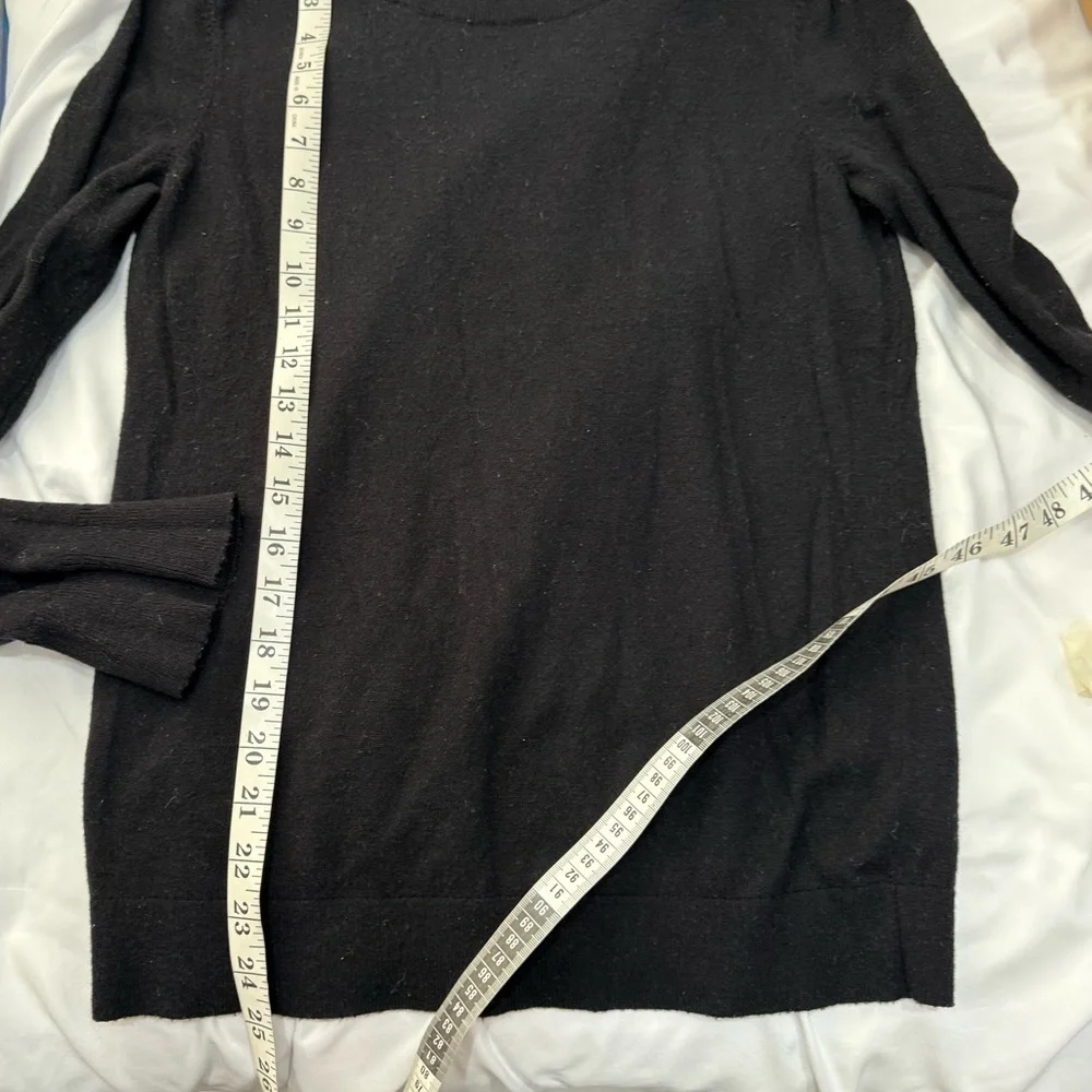 Talbots Black Long Sleeve bell shaped cuffs knit sweater Top size S - Picture 8 of 11